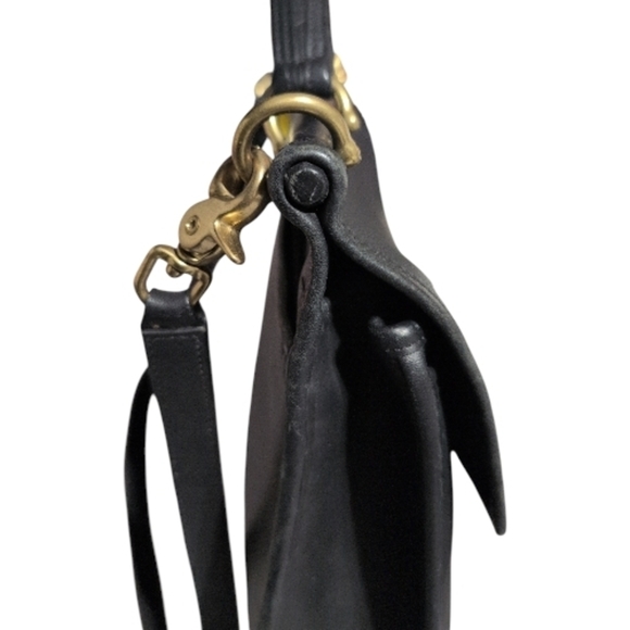 Coach Y2K Vintage Willis Black With Top Handle Brass Hardware Crossbody Bag 9927 - Picture 7 of 13